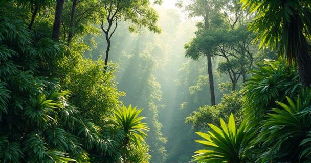 Selva tropical del sureste de Tabasco con aves y flora nativa