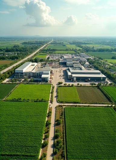Inversión y desarrollo económico en Tabasco — vista aérea de zona productiva